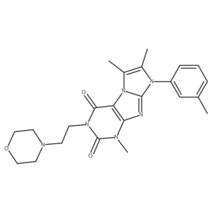 1,6,7-trimethyl-3-(2-morpholinoethyl)-8-(m-tolyl)-1H-imidazo[2,1-f]purine-2,4(3H,8H)-dione结构式