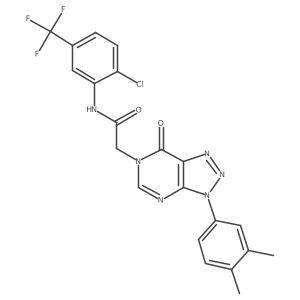 N-(2-chloro-5-(trifluoromethyl)phenyl)-2-(3-(3,4-dimethylphenyl)-7-oxo-3H-[1,2,3]triazolo[4,5-d]pyrimidin-6(7H)-yl)acetamide结构式