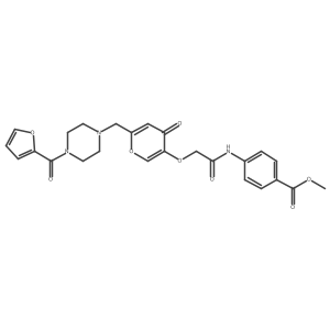 methyl 4-(2-((6-((4-(furan-2-carbonyl)piperazin-1-yl)methyl)-4-oxo-4H-pyran-3-yl)oxy)acetamido)benzoate结构式