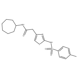 N-cycloheptyl-2-(2-(4-methylphenylsulfonamido)thiazol-4-yl)acetamide Structure