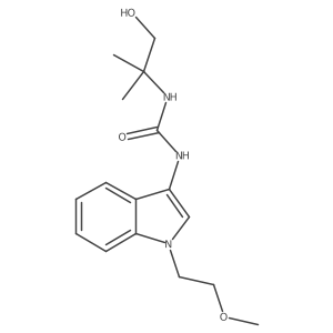 1-(1-hydroxy-2-methylpropan-2-yl)-3-(1-(2-methoxyethyl)-1H-indol-3-yl)urea结构式