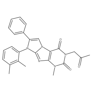 8-(2,3-Dimethylphenyl)-1-methyl-3-(2-oxopropyl)-7-phenyl-1,3,5-trihydro-4-imid azolino[1,2-h]purine-2,4-dione结构式