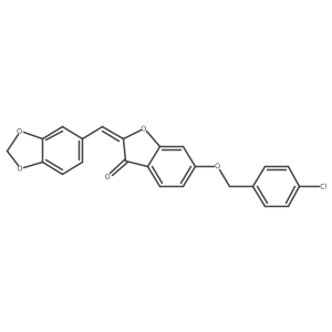 (2Z)-2-(1,3-benzodioxol-5-ylmethylidene)-6-[(4-chlorobenzyl)oxy]-1-benzofuran-3(2H)-one结构式