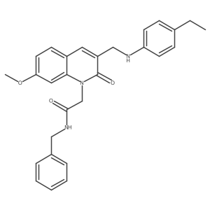 N-benzyl-2-(3-(((4-ethylphenyl)amino)methyl)-7-methoxy-2-oxoquinolin-1(2H)-yl)acetamide结构式