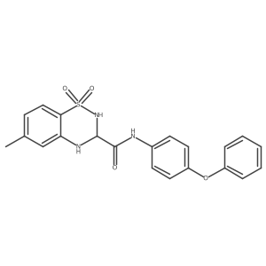 6-methyl-N-(4-phenoxyphenyl)-3,4-dihydro-2H-1,2,4-benzothiadiazine-3-carboxamide 1,1-dioxide Structure