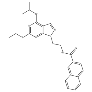 N-(2-(6-(ethylthio)-4-(isopropylamino)-1H-pyrazolo[3,4-d]pyrimidin-1-yl)ethyl)-2-naphthamide Structure