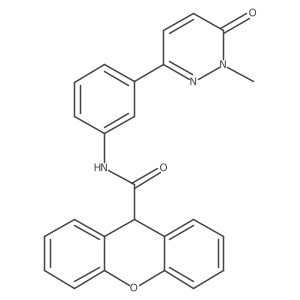 N-(3-(1-methyl-6-oxo-1,6-dihydropyridazin-3-yl)phenyl)-9H-xanthene-9-carboxamide结构式