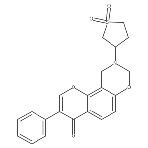 9-(1,1-dioxidotetrahydrothiophen-3-yl)-3-phenyl-9,10-dihydrochromeno[8,7-e][1,3]oxazin-4(8H)-one Structure
