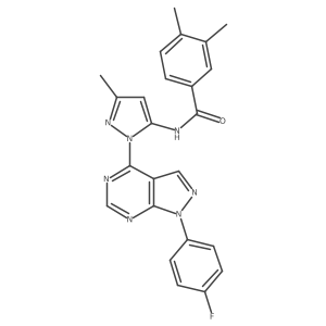 N-{1-[1-(4-fluorophenyl)-1H-pyrazolo[3,4-d]pyrimidin-4-yl]-3-methyl-1H-pyrazol-5-yl}-3,4-dimethylbenzamide Structure