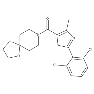 [2-(2,6-Dichlorophenyl)-4-methyl-1,3-thiazol-5-yl](1,4-dioxa-8-azaspiro[4.5]dec-8-yl)methanone结构式