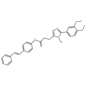 2-[[4-amino-5-(3,4-dimethoxyphenyl)-1,2,4-triazol-3-yl]sulfanyl]-N-(4-phenyldiazenylphenyl)acetamide结构式