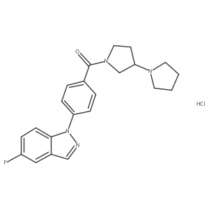 (S)-[1,3'-Bipyrrolidin]-1'-yl(4-(5-fluoro-1H-indazol-1-yl)phenyl)methanone hydrochloride Structure