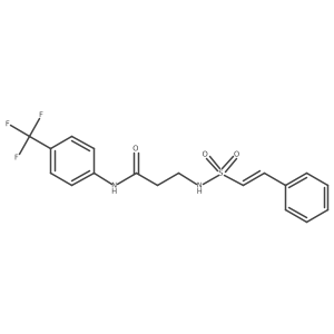 3-(2-phenylethenesulfonamido)-N-[4-(trifluoromethyl)phenyl]propanamide结构式