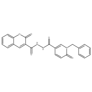 1-benzyl-6-oxo-N'-(2-oxo-2H-chromene-3-carbonyl)-1,6-dihydropyridine-3-carbohydrazide结构式