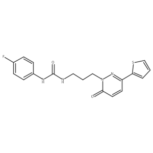 1-(4-Fluorophenyl)-3-{3-[6-oxo-3-(thiophen-2-yl)-1,6-dihydropyridazin-1-yl]propyl}urea结构式