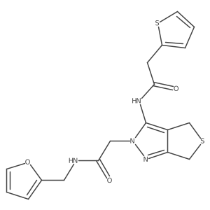 N-(furan-2-ylmethyl)-2-(3-(2-(thiophen-2-yl)acetamido)-4,6-dihydro-2H-thieno[3,4-c]pyrazol-2-yl)acetamide结构式