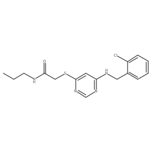 2-[(6-{[(2-chlorophenyl)methyl]amino}pyrimidin-4-yl)sulfanyl]-N-propylacetamide Structure