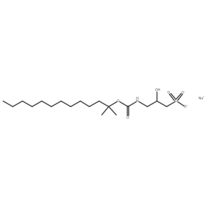 Sodium 2-hydroxy-3-((((2-methyltridecan-2-yl)oxy)carbonyl)amino)propane-1-sulfonate Structure