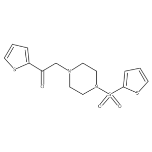 1-(Thiophen-2-yl)-2-(4-(thiophen-2-ylsulfonyl)piperazin-1-yl)ethanone Structure