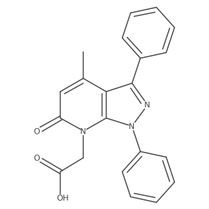 (4-Methyl-6-oxo-1,3-diphenyl-1,6-dihydro-7H-pyrazolo[3,4-b]pyridin-7-yl)acetic acid结构式