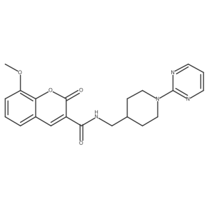 8-methoxy-2-oxo-N-((1-(pyrimidin-2-yl)piperidin-4-yl)methyl)-2H-chromene-3-carboxamide Structure