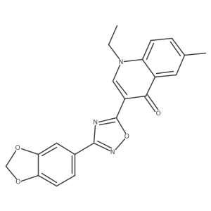3-[3-(1,3-benzodioxol-5-yl)-1,2,4-oxadiazol-5-yl]-1-ethyl-6-methylquinolin-4(1H)-one Structure