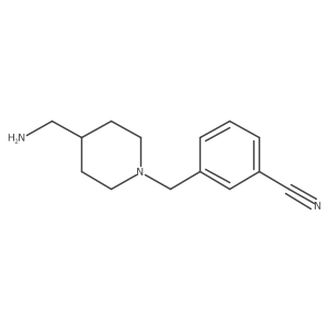 3-{[4-(Aminomethyl)piperidin-1-yl]methyl}benzonitrile Structure