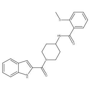 N-[1-(1H-indol-2-ylcarbonyl)piperidin-4-yl]-2-methoxybenzamide结构式