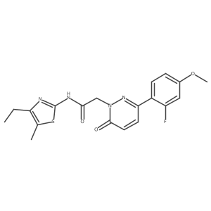 N-[(2Z)-4-ethyl-5-methyl-1,3-thiazol-2(3H)-ylidene]-2-[3-(2-fluoro-4-methoxyphenyl)-6-oxopyridazin-1(6H)-yl]acetamide结构式