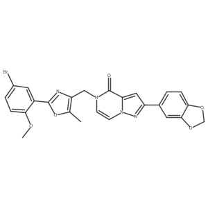 2-(benzo[d][1,3]dioxol-5-yl)-5-((2-(5-bromo-2-methoxyphenyl)-5-methyloxazol-4-yl)methyl)pyrazolo[1,5-a]pyrazin-4(5H)-one Structure