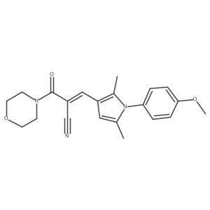 (Z)-3-[1-(4-Methoxyphenyl)-2,5-dimethylpyrrol-3-yl]-2-(morpholine-4-carbonyl)prop-2-enenitrile结构式
