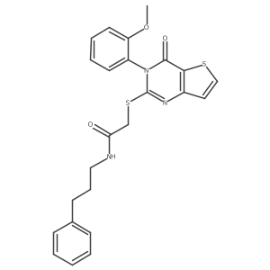 2-{[3-(2-methoxyphenyl)-4-oxo-3,4-dihydrothieno[3,2-d]pyrimidin-2-yl]sulfanyl}-N-(3-phenylpropyl)acetamide结构式