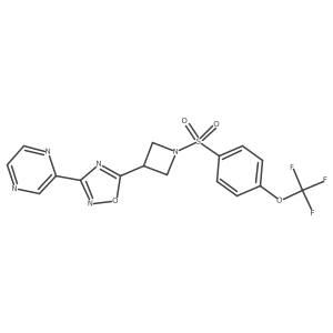 3-(Pyrazin-2-yl)-5-(1-((4-(trifluoromethoxy)phenyl)sulfonyl)azetidin-3-yl)-1,2,4-oxadiazole结构式