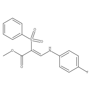 methyl (2Z)-3-[(4-fluorophenyl)amino]-2-(phenylsulfonyl)acrylate结构式