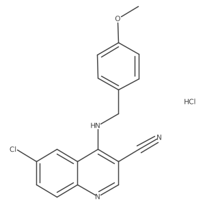 6-Chloro-4-((4-methoxybenzyl)amino)quinoline-3-carbonitrile hydrochloride Structure