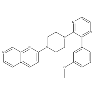 2-[4-[3-(3-Methoxyphenyl)-2-pyrazinyl]-1-piperazinyl]-1,7-naphthyridine Structure