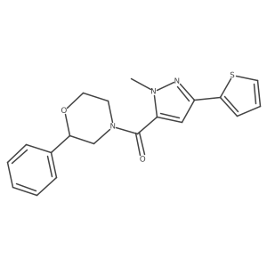 [1-methyl-3-(2-thienyl)-1H-pyrazol-5-yl](2-phenylmorpholino)methanone结构式