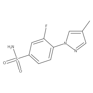 3-fluoro-4-(4-methyl-1H-pyrazol-1-yl)benzene-1-sulfonamide结构式