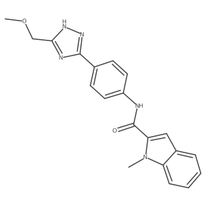 N-{4-[5-(methoxymethyl)-1H-1,2,4-triazol-3-yl]phenyl}-1-methyl-1H-indole-2-carboxamide结构式