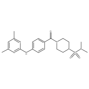4-(4-((4,6-dimethylpyrimidin-2-yl)amino)benzoyl)-N,N-dimethylpiperazine-1-sulfonamide Structure