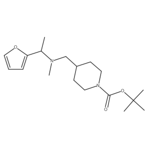 tert-Butyl 4-(((1-(furan-2-yl)ethyl)(methyl)amino)methyl)piperidine-1-carboxylate Structure