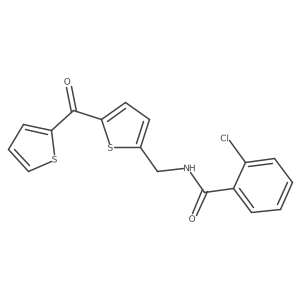 2-chloro-N-((5-(thiophene-2-carbonyl)thiophen-2-yl)methyl)benzamide Structure