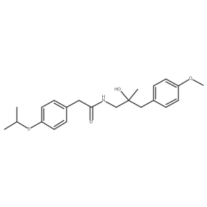 N-(2-hydroxy-3-(4-methoxyphenyl)-2-methylpropyl)-2-(4-(isopropylthio)phenyl)acetamide结构式