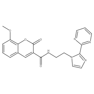 8-methoxy-2-oxo-N-(2-(2-(pyrimidin-2-yl)-1H-imidazol-1-yl)ethyl)-2H-chromene-3-carboxamide结构式