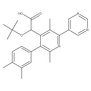 4-Pyridineacetic acid, I+/--(1,1-dimethylethoxy)-3-(3,4-dimethylphenyl)-2,5-dimethyl-6-(5-pyrimidinyl)- Structure