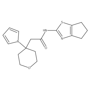 N-(5,6-dihydro-4H-cyclopenta[d][1,3]thiazol-2-yl)-2-[4-(1H-pyrrol-1-yl)tetrahydro-2H-pyran-4-yl]acetamide Structure