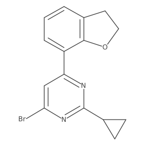 Pyrimidine, 4-bromo-2-cyclopropyl-6-(2,3-dihydro-7-benzofuranyl)-结构式