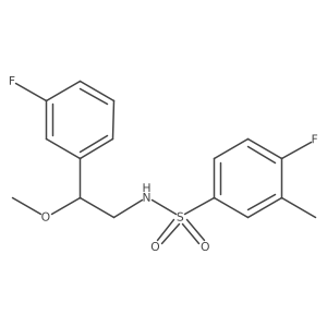4-fluoro-N-(2-(3-fluorophenyl)-2-methoxyethyl)-3-methylbenzenesulfonamide Structure