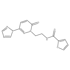 N-(2-(6-oxo-3-(1H-1,2,4-triazol-1-yl)pyridazin-1(6H)-yl)ethyl)furan-2-carboxamide结构式