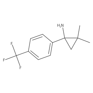 2,2-Dimethyl-1-[4-(trifluoromethyl)phenyl]cyclopropan-1-amine结构式
